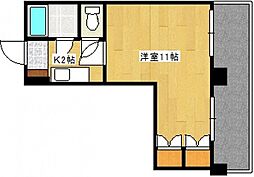 大芝グリーンコーポ 1Kの間取図画像