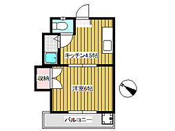 パークサイドオオカ 1DKの間取図画像