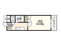 レガロ出汐 1Kの間取図画像