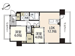リッチコートK 2LDKの間取図画像