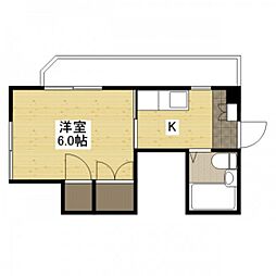 大光ビル 1Kの間取図画像