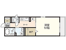 アークササキ 1Kの間取図画像