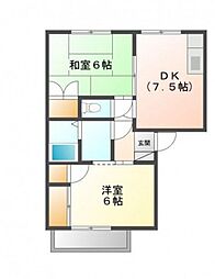 サンシャインT 2DKの間取図画像