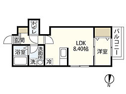 MOVE府中町浜田弐番館 1LDKの間取図画像