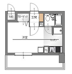 ダイアパレス平和通り ワンルームの間取図画像