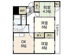 川野ビル 3LDKの間取図画像