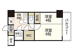 ラポール中島 1Kの間取図画像