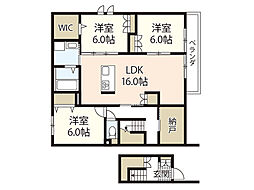 (仮称)東区牛田新町1丁目へーベルメゾン 3SLDKの間取図画像