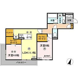 ミルフォード皆実町 2LDKの間取図画像