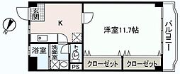 山崎ビル 1DKの間取図画像