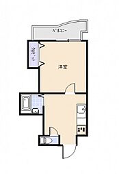 広島畳材6ビル 1DKの間取図画像