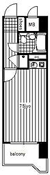 ライオンズマンション西霞町第2 ワンルームの間取図画像