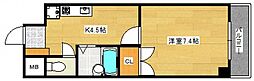 サンシャインみつる 1Kの間取図画像