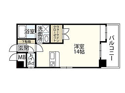 シティハイツ宇品 ワンルームの間取図画像