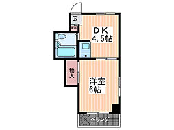 小田房ビル 1DKの間取図画像