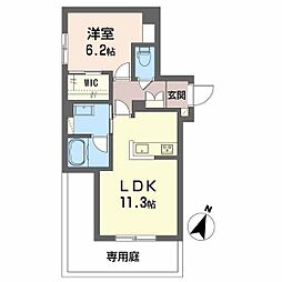 ピアヌーラ翠 1LDKの間取図画像
