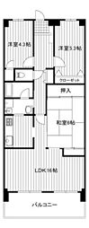 ヒューマンズシティ矢野 3LDKの間取図画像