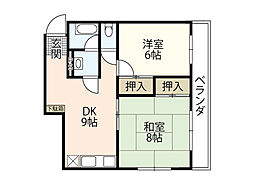 グリンピア 2DKの間取図画像