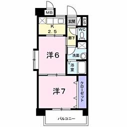 ペスカ・フィオーレ 2Kの間取図画像