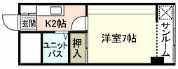 第3中国技建ビル 1Kの間取図画像