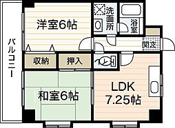 K.Nサクセス・フォート 2DKの間取図画像