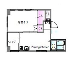 第1片山ビル ワンルームの間取図画像