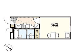 レオパレスASEBA1 1Kの間取図画像