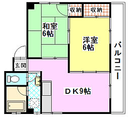 ジェイケイ石崎 2LDKの間取図画像
