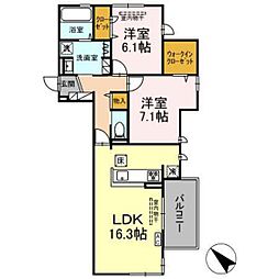 GrandField・io 2LDKの間取図画像