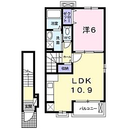 フローリッシュ 1LDKの間取図画像