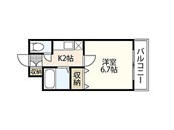 アクシス翠町 1Kの間取図画像