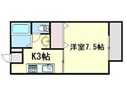 パナソフィー牛田 1Kの間取図画像