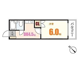 ベルシティM.Y 1DKの間取図画像