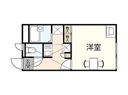 レオパレスコンフォートくるめ木 1Kの間取図画像