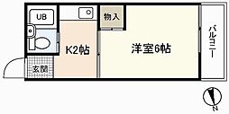 EFT-牛田新町 1Kの間取図画像