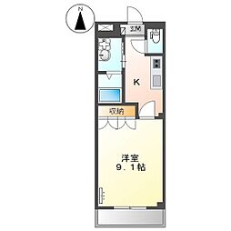萌2 1Kの間取図画像