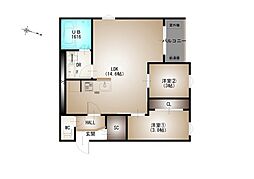 安芸郡坂町坂西1丁目アパート 2LDKの間取図画像