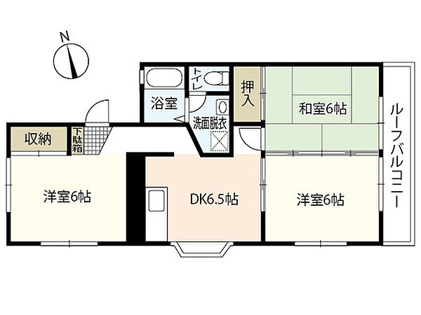 広島県広島市西区古江東町(賃貸アパート3DK・2階・54.00㎡)の写真 その2