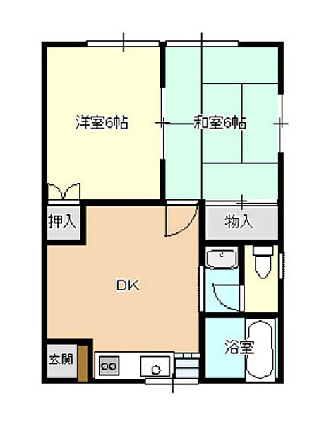 広島県広島市西区大宮1丁目(賃貸アパート2DK・1階・39.74㎡)の写真 その2