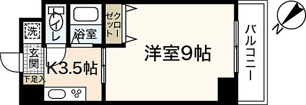 ラフィーネ幟町 ｜広島県広島市中区幟町(賃貸マンション1K・6階・27.20㎡)の写真 その2