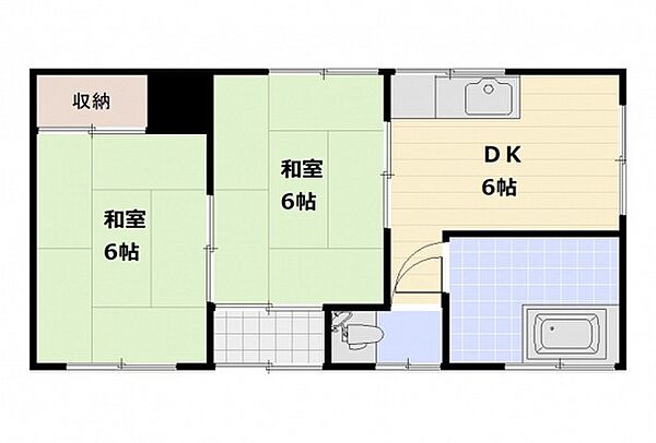 小町荘 ｜広島県広島市中区吉島東1丁目(賃貸アパート2DK・1階・36.00㎡)の写真 その2