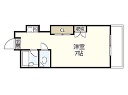 サンピアー白樺 ワンルームの間取図画像