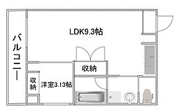 第三屋敷ビル 1LDKの間取図画像