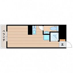 京急西広島マンション 4階ワンルームの間取り