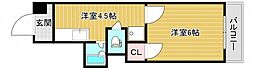 レジオン牛田 1DKの間取図画像