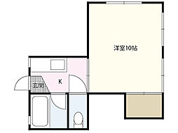 第一田万里ビル 1Kの間取図画像
