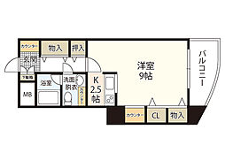 SUNCREST ワンルームの間取図画像
