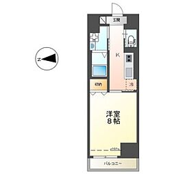 中央地所西条駅前ビル 6階1Kの間取り
