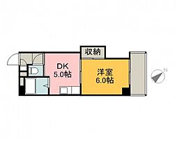 伊藤マンション 1DKの間取図画像