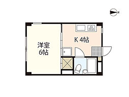 信光ビル 1Kの間取図画像
